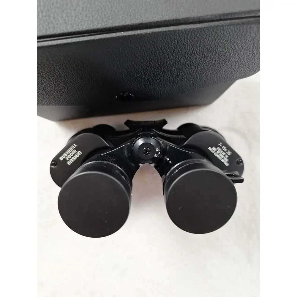 Bushnell 7-15x35 Binoculars, Lens Covers w/Case, Vtg